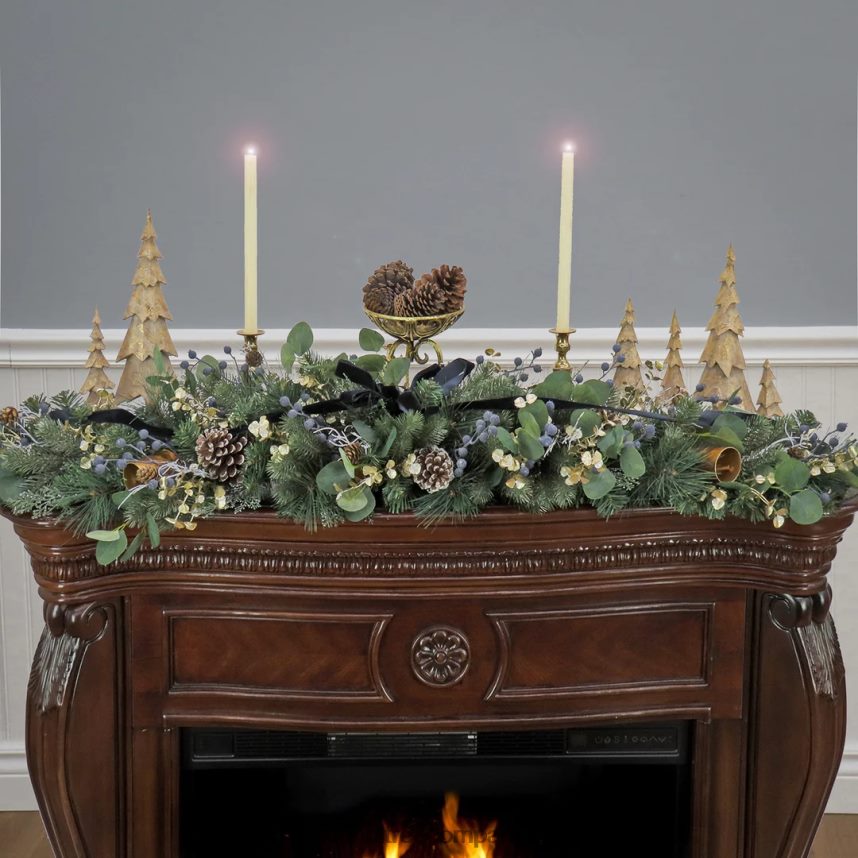 Greenery | National Tree Company 60\ HGTV Home Collection Swiss Chic Mantle Swag F2L4F499